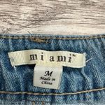 Miami Women's Cutoff Jean Faux Pearl Mini Skirt Light Blue Denim M Med Medium Photo 6