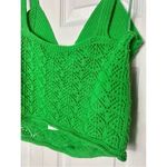 ZARA  Bright Green Crochet Knit Bustier V-Neck Crop Top Size Large Photo 8
