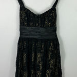 Trixxi Vtg Y2K  Black Lace Nude Lined Dress L Whimsigoth Goth Fairy Grunge Prom Photo 0