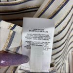 EXPRESS  The Boxy Shirt Striped Button Front Shirt Blue White Gold Small Photo 7