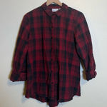 Habitat  Buffalo Plaid Roll Tab Crinkle Button Down Shirt Photo 0