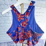 Athleta  Conscious Crop Tank Top Size 1X NWOT Floral red and blue Photo 4