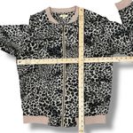 Kori  Leopard Print Lightweight Zip Up Bomber Track Jacket Tan Black Medium Photo 10