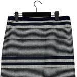 J.Crew  Striped Nautical A Lined Knee Length Pencil Tweed Skirt 8 T Blue White Photo 1
