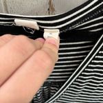 Gap  Black White Stripe Long Sleeve Swing Dress Midi V Neck Photo 2