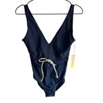 Summersalt ‎ Tie Waist Backflip Swimsuit One Piece 6 Deep Sea Blue Photo 2