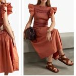 Ulla Johnson  Madeline Smocked Midi Dress Size 6 NWT Photo 3