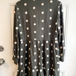 ZARA olive green ruffled long sleeve polka dot dress Photo 9