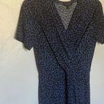 Banana Republic  Pleated Blue Leopard Animal Print Dress XS (2) Photo 3