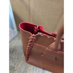 PINK HALEY Deep Mauve Brown Pink Tote Handbag Zip Top Purse Faux Leather Photo 2