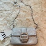 ZARA  Silver Crossbody Bag with Metallic Finish Photo 0