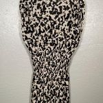 Rails Women L Cream Black Siera Mini Dress Blurred Cheetah Smocked Lined V Neck Photo 5
