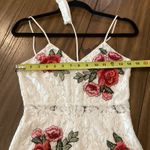 BANJUL  white embroidered floral lace high low midi maxi neck choker dress S Photo 6