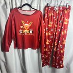 Christmas Woman’s Pjs Set Size L Long Sleeves and Pants Comfy Characters￼ Red Size L Photo 0