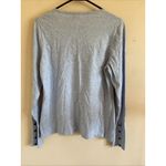 J'Envie Light Blue Viscose Spandex Ribbed Cuff Buttons Shirt Blouse Top Medium‎ Photo 5