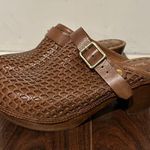 Juicy Couture  braided leather clogs, Size 8.5 brown, wood, heels, vintage y2k Photo 6