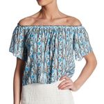ASTR New the Label Off-the-Shoulder Printed Blouse Photo 0
