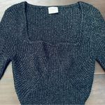 Abercrombie & Fitch  Metallic Black Sweetheart Neck Stretchy Sweater Bodysuit XS Photo 1