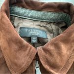 Talbots  Suede leather women’s zip up bomber  chocolate brown Jacket 10P Photo 5
