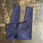 Alo Yoga  Women's S Airbrush Faux Leather Look Highline Leggings Navy Blue Glossy Photo 2