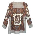 Umgee Paisley Boho Long Sleeve Tie Neck Tunic Dress size Small Photo 1