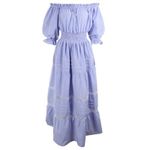 Mi Golondrina Rosalia Fuerte Striped Maxi Dress Blue White L NWT Size L Photo 1