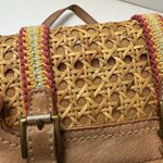 The Sak  Leather Crossbody Bag Pockets Tan Brown Adjustable Cane Ribbon Detail Photo 9