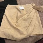 ZARA NWT  tan stripe mini skirt with bow Photo 3