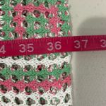 ASOS DESIGN NWT flare sleeve crochet mini dress white pink green square size 14 Photo 10