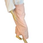 JONATHAN LOGAN LIGHT BLUSH PINK LINEN CROPPED TROUSERS W/FLORAL EMBROIDERY (24) Size 24W Photo 3