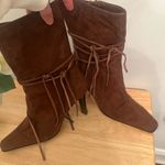 Anne Michelle  Boots Size 9 brown suede fringe boots Photo 2