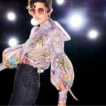 Zimmermann NWOT  Concert Tie Neck Concert Lilac Collage Blouse Size XS/ AU 0 RARE Photo 1