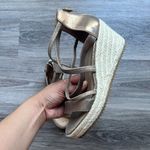 Eileen Fisher Eileen Fishers Wanda Metallic Suede Espadrille Wedge Sandals Size 6.5 Photo 3