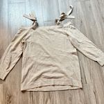 J.Crew  Tie cold-Shoulder Sweater Oatmeal Tan Size XS Photo 5
