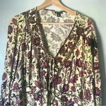 Torrid  Babydoll Rayon Crepe Embroidered Lace-Up Top Size 3 Photo 2