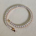 Gold Filled Clear Crystal Tennis Ankle Bracelet Anklet Photo 0