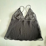 ZARA Women's Black Sheer Polka Dot Scalloped Cami Slip M Photo 0