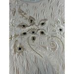 Vintage Rafael Peach Textured Sweatshirt Top L Embellished Rhinestone Floral Size L Photo 2