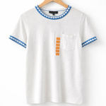 Joseph A  Womens Short Sleeve Pocket Tee Retro Crochet Collar Cuff Linen White M Photo 0