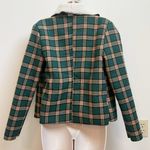 SheIn NEW  Plaid Sherpa Lined Waterfall Collar Open Jacket Green Medium Stretch Photo 2