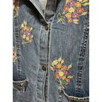 Agapo Collection Denim Jacket Women's Floral Embroidered Button Up Jean Coat Blue Size XXL Photo 4