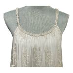 Tempo Paris  Womens Size Medium Floral Embroidered Silk Dress Ivory 
Italy Eyelet Photo 5