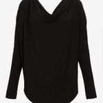 EXPRESS Long Sleeve Cowl Draped Back London Tee Photo 2