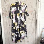 6397 Printed Silk Oversized Shirt Dress Gray Size M Photo 2