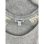 EXPRESS Women's Raglan Shirt Lace 3/4 Sleeve Gray Marled Size Medium Scoop Neck Photo 8