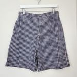 80s 90s Vintage Red White Blue Plaid High Waisted Mom Shorts 100% Cotton 6 Photo 0