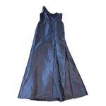Alfred Sung NWOT SZ 6 Midnight Navy Blue Dress One Shoulder Satin Trumpet Gown Photo 1
