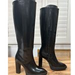 All Saints London Harlem Leather Knee High Black Boots Size 6 NWOB Sleek Edgy Photo 2