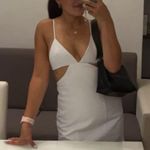 ZARA White Midi Dress with cut outs - Size Medium Photo 4
