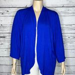 IMAN Global Chic NWT Size 4X Royal Blue Open Front Rayon Knit Cardigan Jacket Photo 0